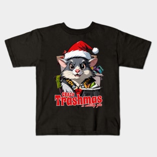 Crazy trashmas is waiting you, Rat, Christmas Kids T-Shirt